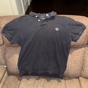 Chaps Men’s Black Short Sleeve Polo Collared Shirt - Size Medium - Cotton Blend